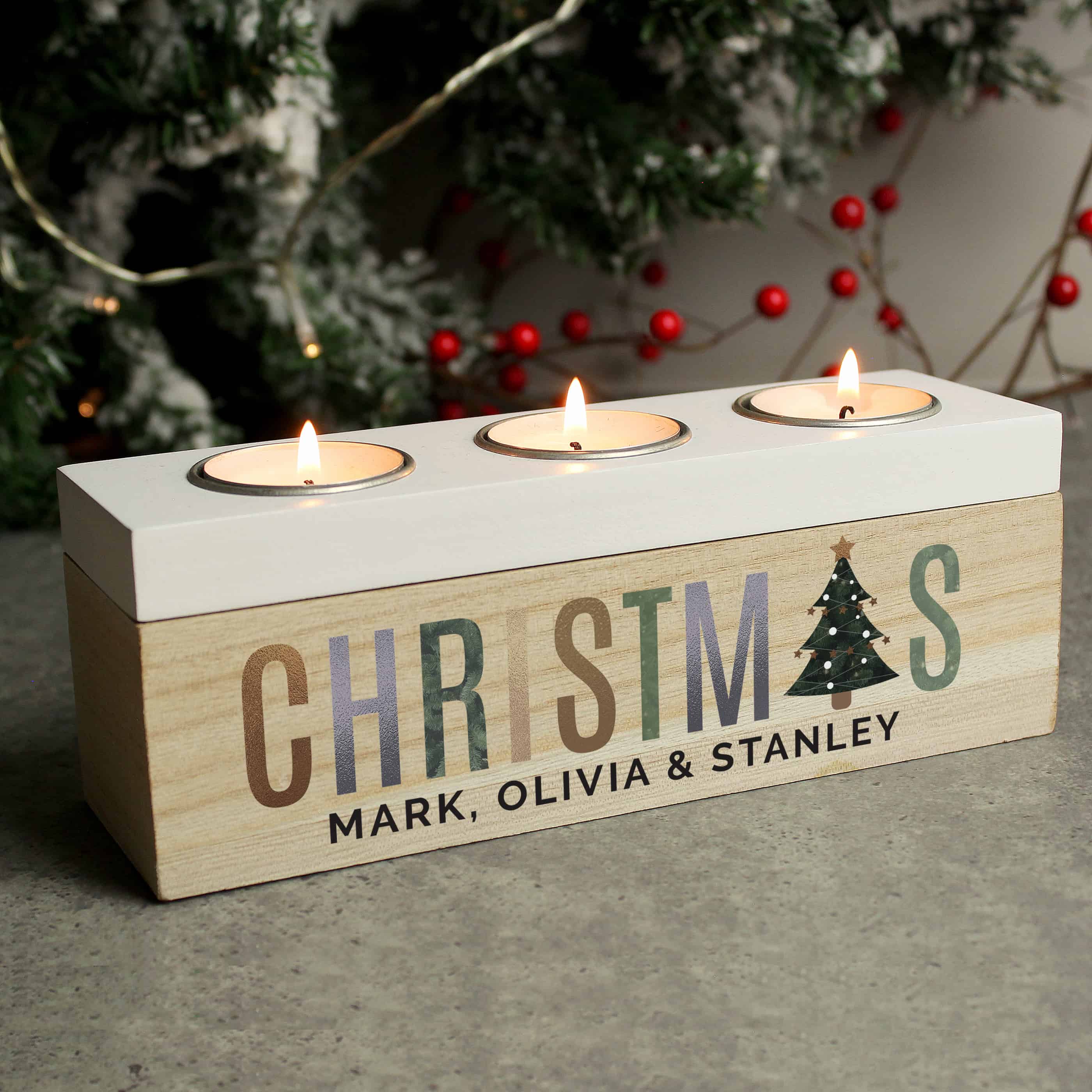 Christmas Triple Tealight Holder