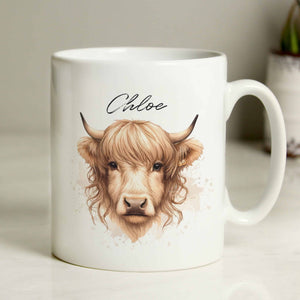 Personalised Highland Cow Mug