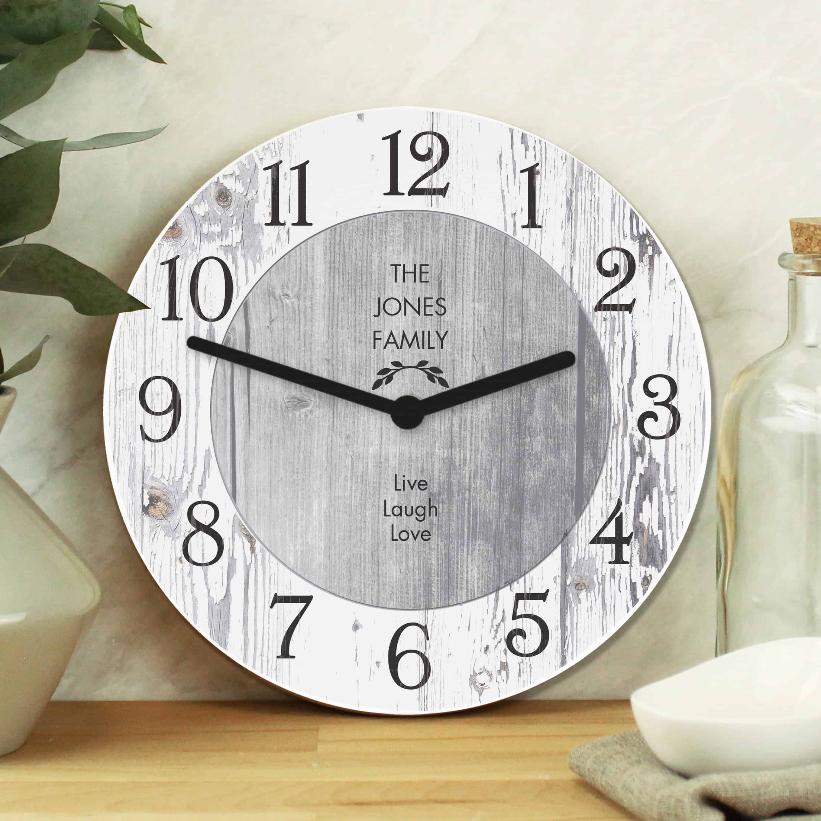 shabby chic wooden clock