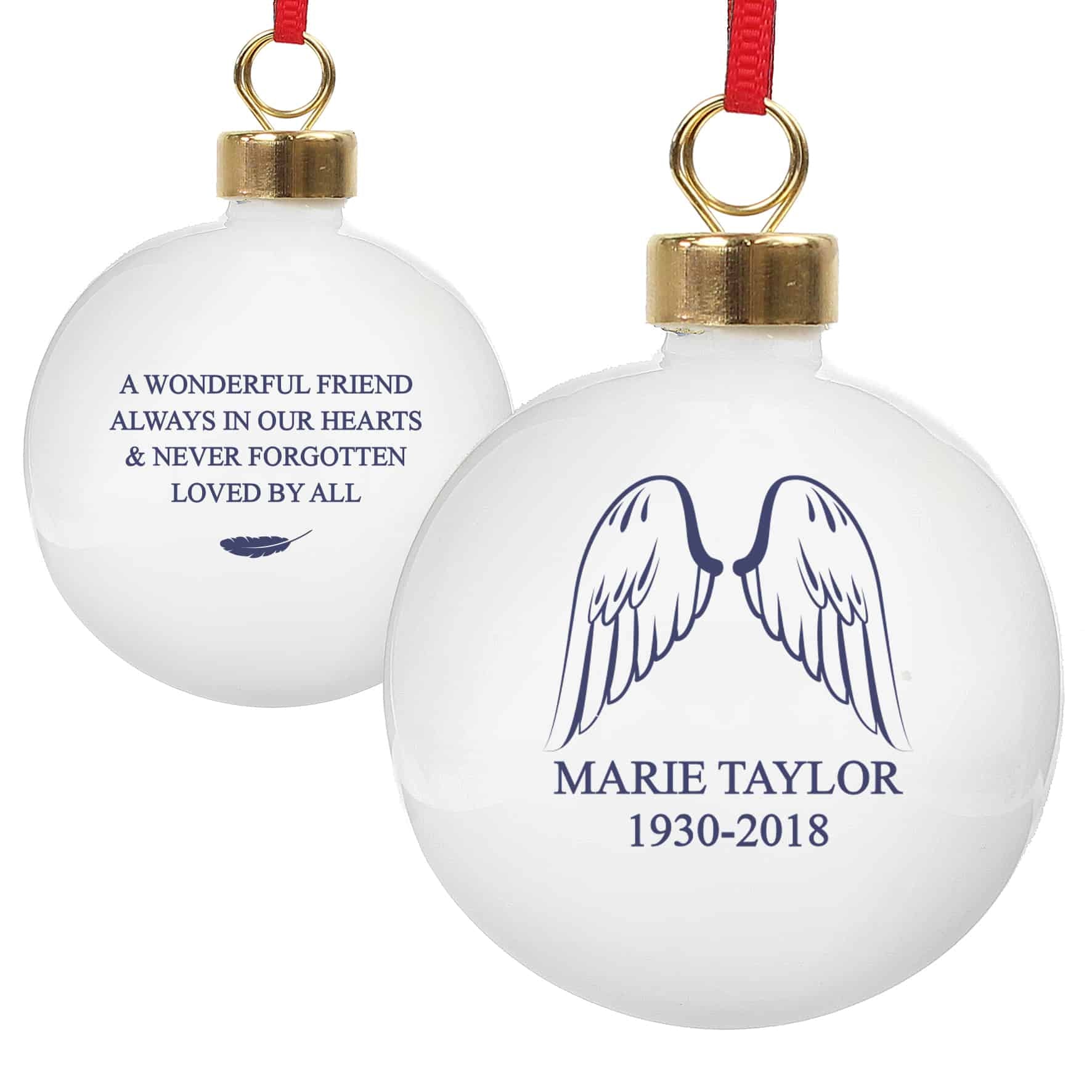 Angel Wings Memory Bauble - CalEli Gifts