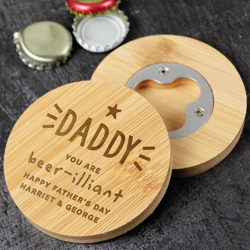 personalised bamboo bottle opener