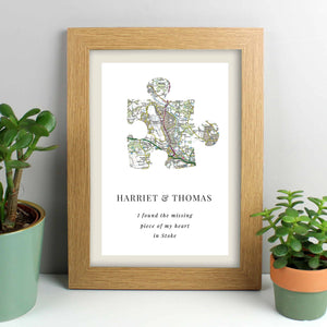 personalised map print frame